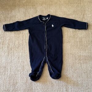 Ralph Lauren Navy Baby Footie